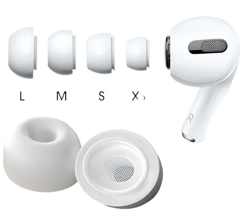 BAPPSUS Replacement Eartips for AirPods Pro – Soft silicone earbuds in XS/S/M/L sizes; comfortable and secure fit.