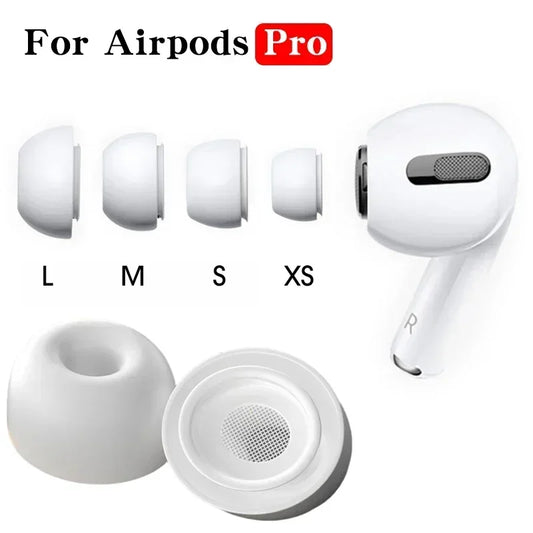 BAPPSUS Replacement Silicone Eartips for AirPods Pro 1st & 2nd Generation – Soft Earbuds in XS/S/M/L Sizes, White