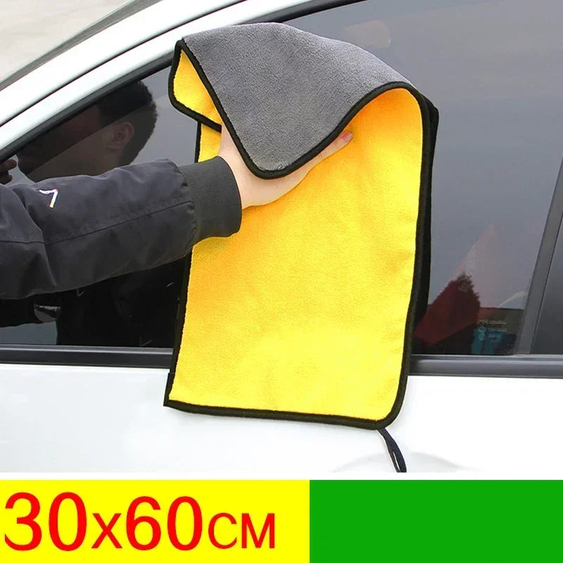 5PCS 30x60cm Microfiber Car Cleaning Towels - Thick Double-Layer Soft Drying Cloths for Car Care and Detailing