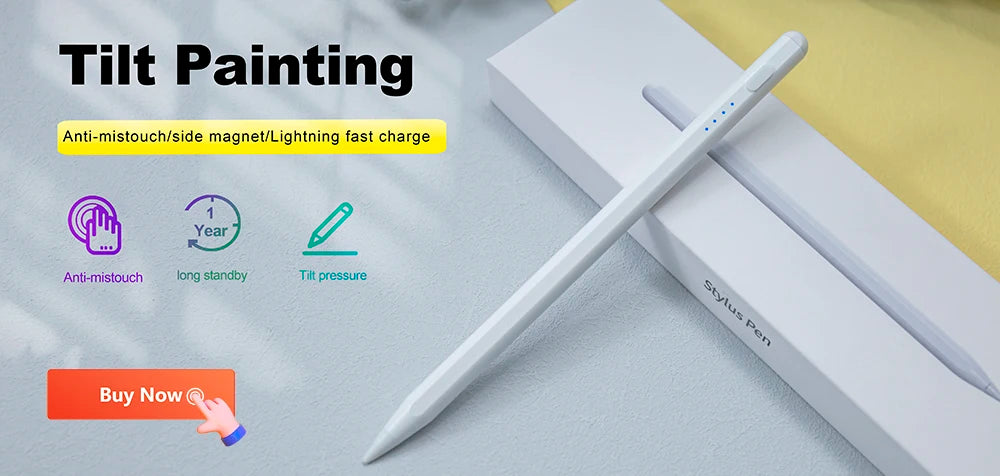 Stylus Pen for Apple Pencil 1 & 2 with Palm Rejection and Power Display