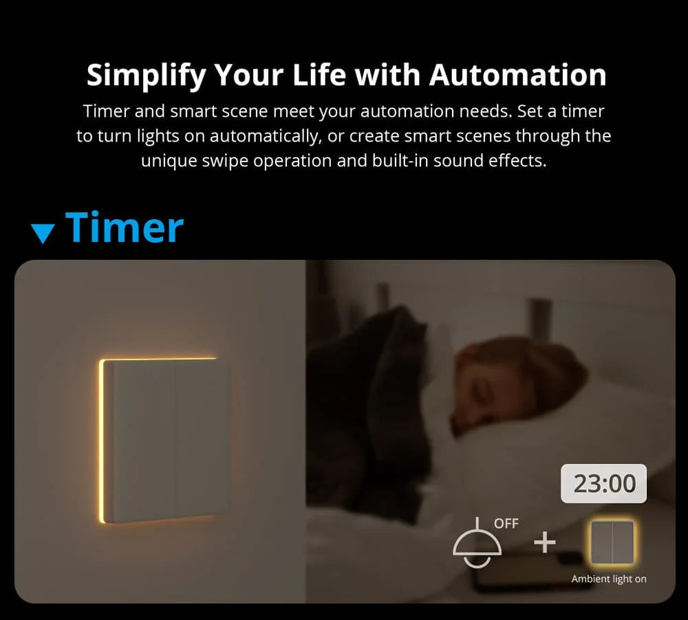 SONOFF T5 Smart WiFi Touch Wall Switch Timer Scene with LED Light eWeLink APP Automation Remote Control Alexa Google Home Alice