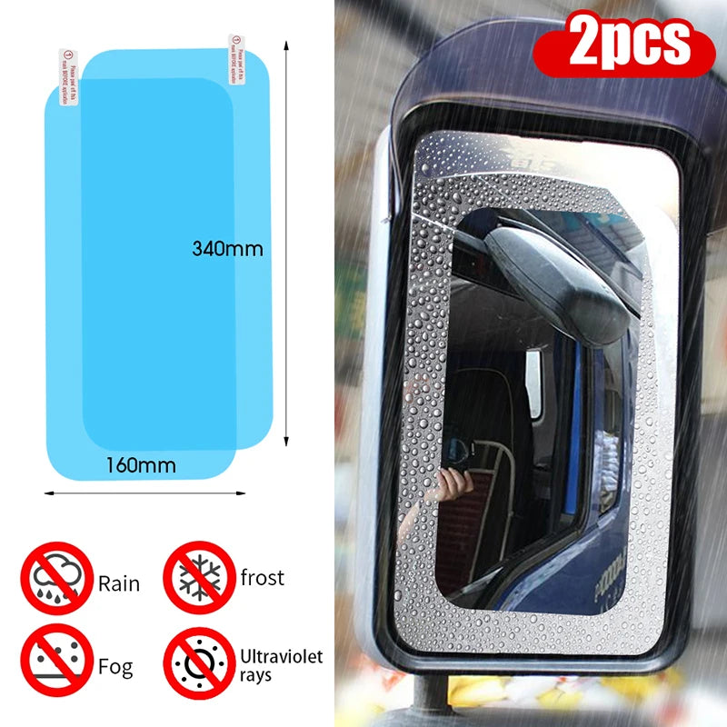 Rainproof Rearview Mirror Film - Anti-Fog, Waterproof Window Stickers for Car and Truck Glass - Safe Driving in Rain