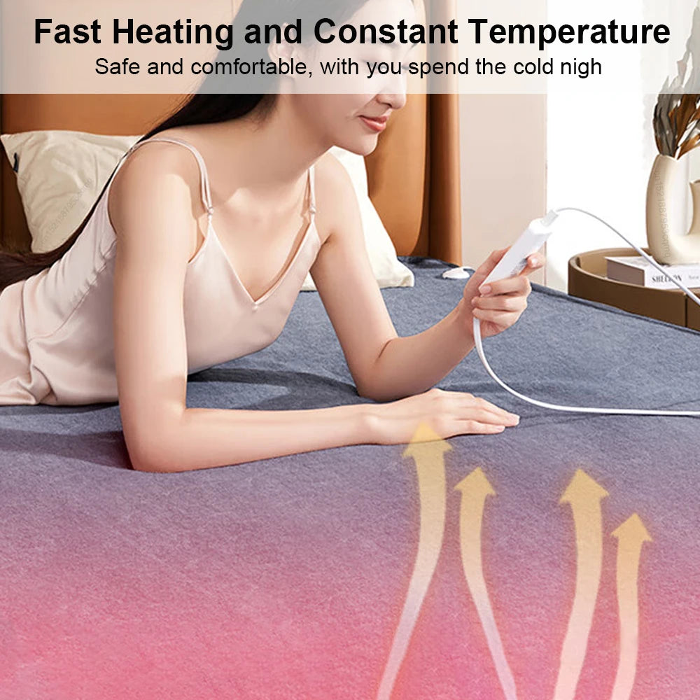 Raugee Thicker Electric Blanket with Automatic Thermostat – 220V Heated Thermal Mattress Body Warmer for Room Comfort