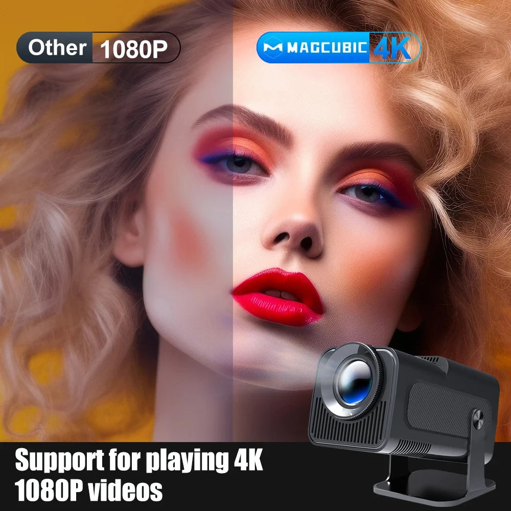 Magcubic HY320 4K Projector | 390 ANSI Lumens, Native 1080P, Android 11, Dual WiFi6, BT5.0, Portable Cinema for Outdoor & Home