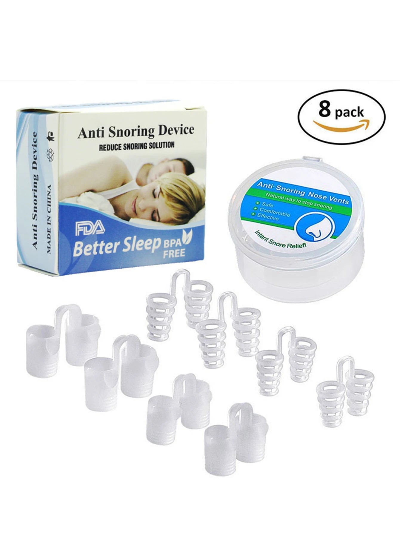 4pc Anti-Snoring Nose Clip - Sleep Aid for Easy Breathing, Snore Reduction, and Apnea Relief