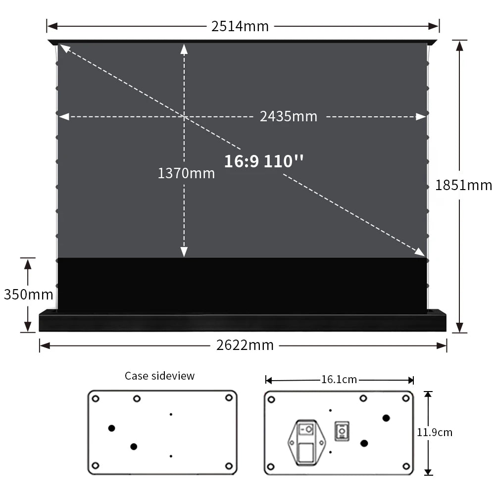 120 inch Laser TV ALR Projector Screen Motorized Floor Rising PET Crystal UST ALR Projection Screen For 4K Ultra Short Projector