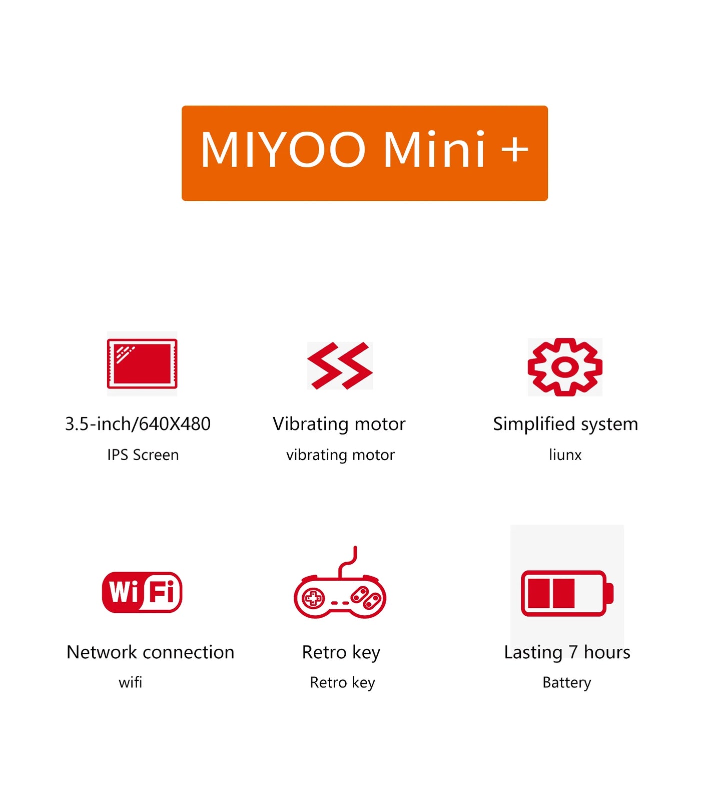 MIYOO Mini Plus Portable Retro Handheld Game Console – 3.5-Inch IPS HD Display, Multi-Platform Emulator