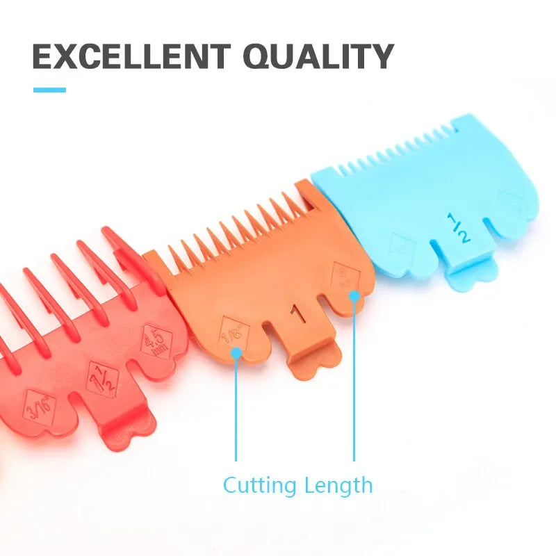 Barber Top 10Pcs/Bag Universal Hair Clipper Limit Comb Guides – Adjustable Trimmer Guards Attachment Set (3-25mm) - Colorful Styling Accessory
