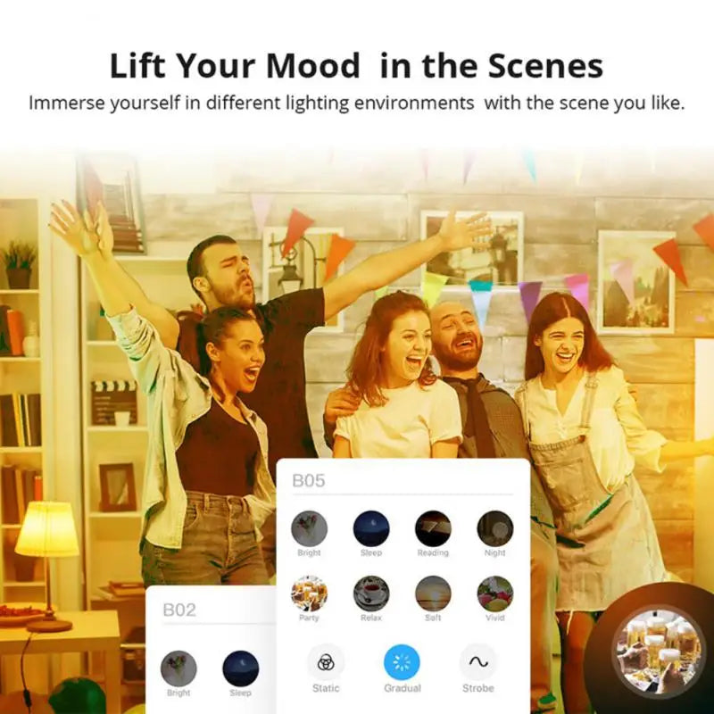 SONOFF Smart LED Bulbs (B02-B-A60/B05-BL-A60) – 9W dimmable Wi-Fi bulbs with eWeLink app control; works with Alexa and Google Home.