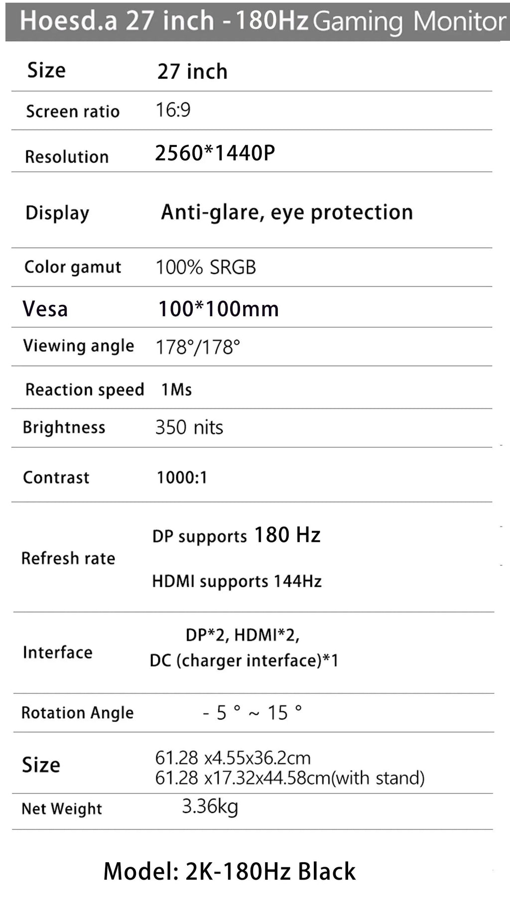 27inch 165Hz Gaming Monitor IPS 350cm/d2 Gaming Display DP HDMI FHD Desktop Ultra-thin Computer Screen Monitor