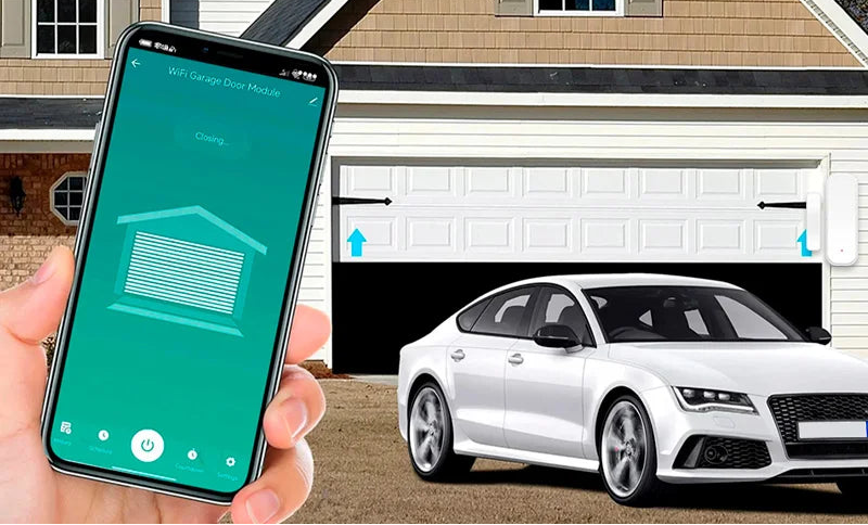 Tuya WiFi Smart Garage Door Opener Door Sensor Smart Home Home Automation Work For Google Assistant Alexa APP Remote Control