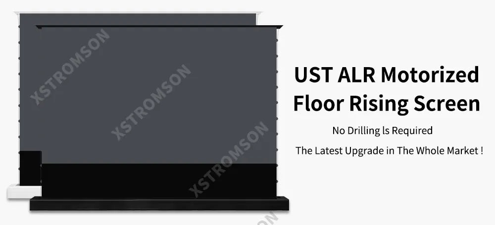 120 inch Laser TV ALR Projector Screen Motorized Floor Rising PET Crystal UST ALR Projection Screen For 4K Ultra Short Projector