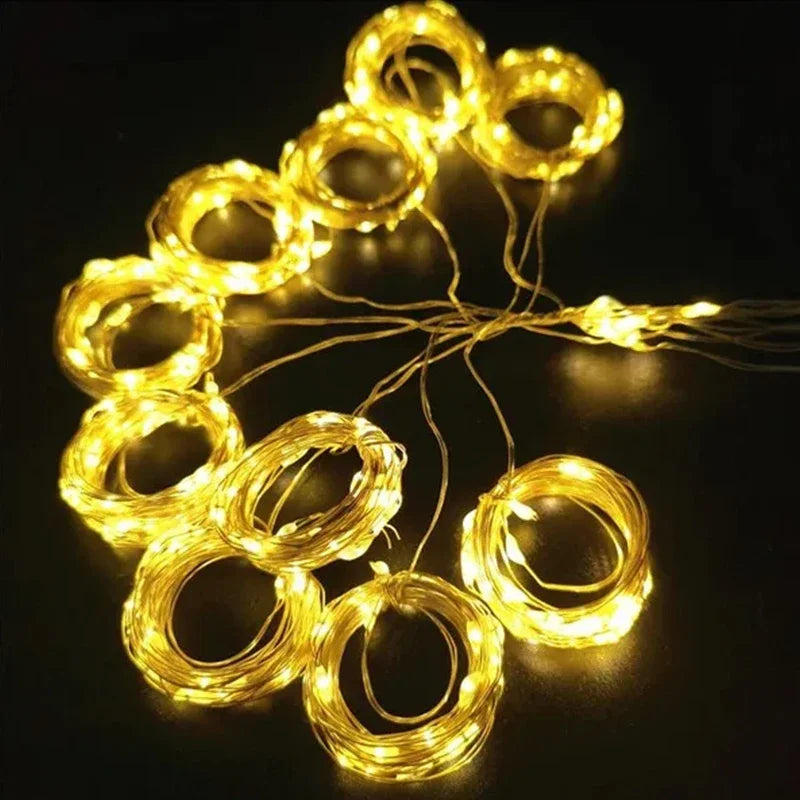 3M LED Curtain String Lights - USB Fairy Garland Lamp with 8 Modes for Home, Garden, Christmas 2024, Party, New Year, and Wedding Decoration