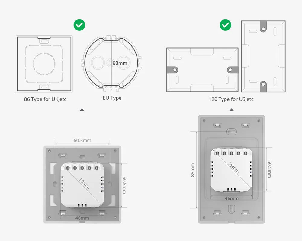 SONOFF T5 Smart WiFi Touch Wall Switch Timer Scene with LED Light eWeLink APP Automation Remote Control Alexa Google Home Alice