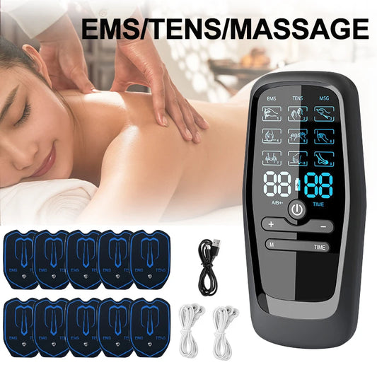 Hmeily M858 Digital Therapy Tens EMS Muscle Stimulator – Electric Acupuncture Body Massager & Slimming Machine