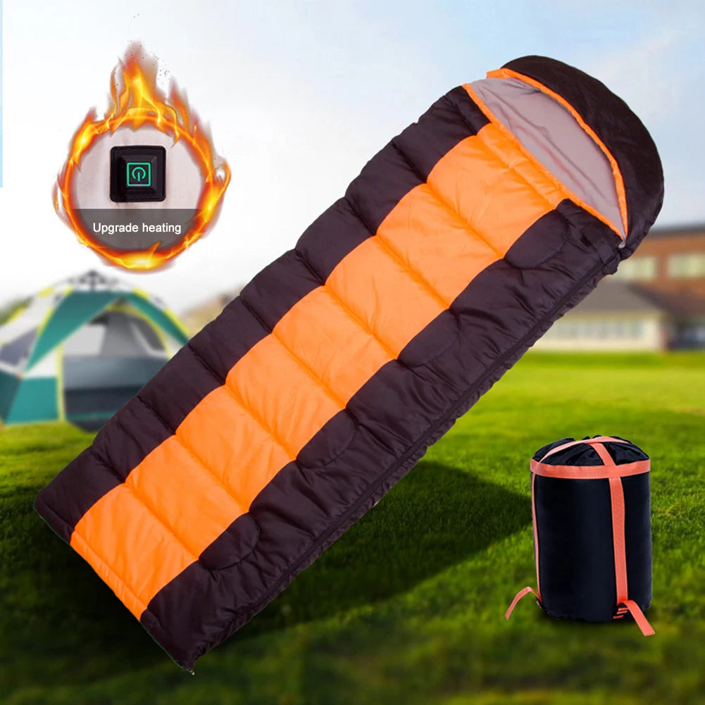 APWIKOGER Winter Electric Heated Sleeping Bag - 3-Level Temperature Control Warm Envelope Pad for Camping, Ultralight and Portable