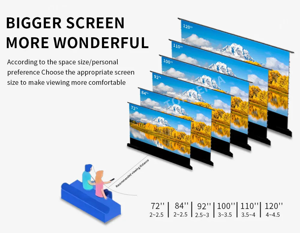 120 inch Laser TV ALR Projector Screen Motorized Floor Rising PET Crystal UST ALR Projection Screen For 4K Ultra Short Projector