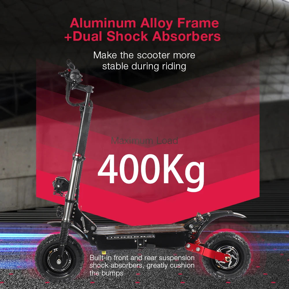 S3 Off-Road Electric Scooter for Adults - 6000W Dual Motor, 60V Battery, 120KM Range, 400kg Max Load with Hydraulic Brakes