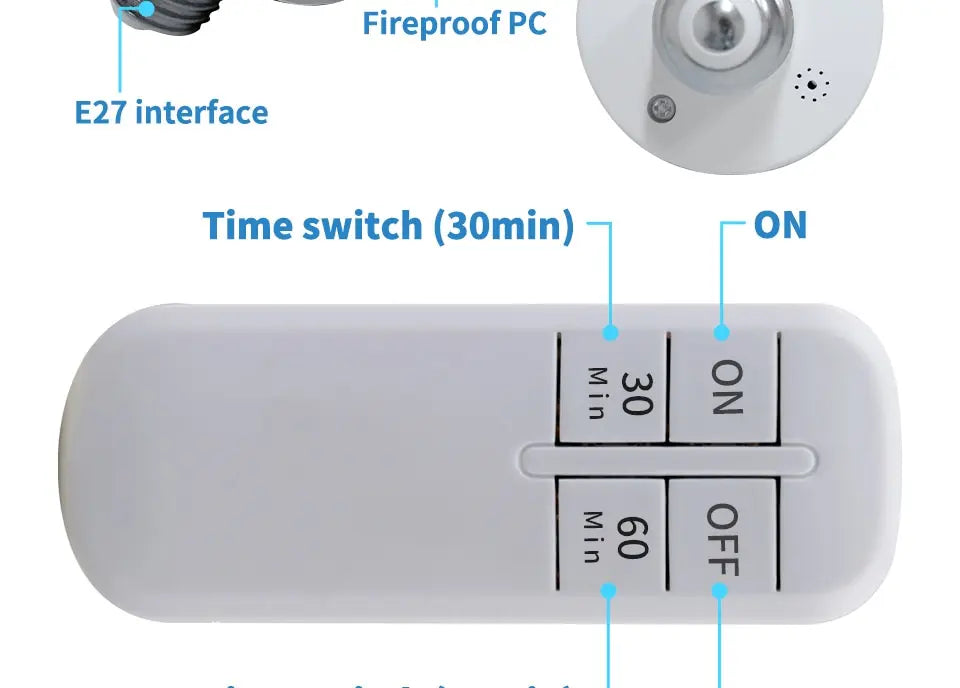 E27 Wireless Remote Control Light Socket Lamp Holder 20M Range For LED Bulbs Lamp Socket Wireless Light Switch Kit AC110V-240V
