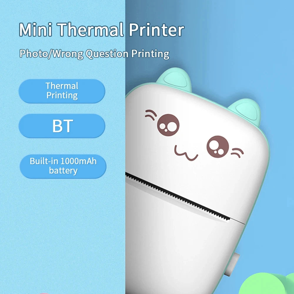 Yixinsci Mini Cat Thermal Printer Wireless BT 200dpi