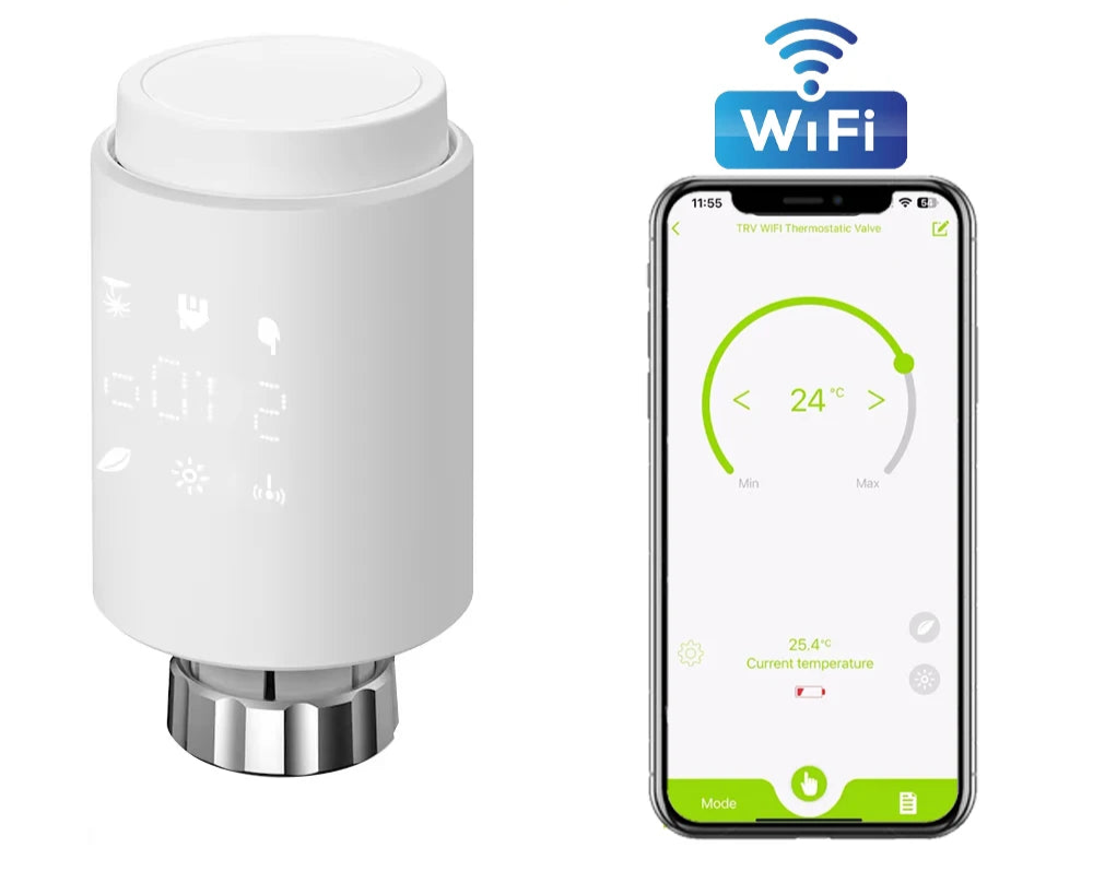 Tuya WiFi Smart Radiator Actuator TRV Programmable Thermostatic Radiator Valve App Remote Temperature Controller Support Alexa