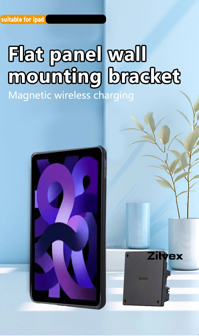 Zilvex Magnetic Wall Mount & Charging Case for iPad | 18W Quick Charge, Strong Magnets, Versatile Tablet Stand