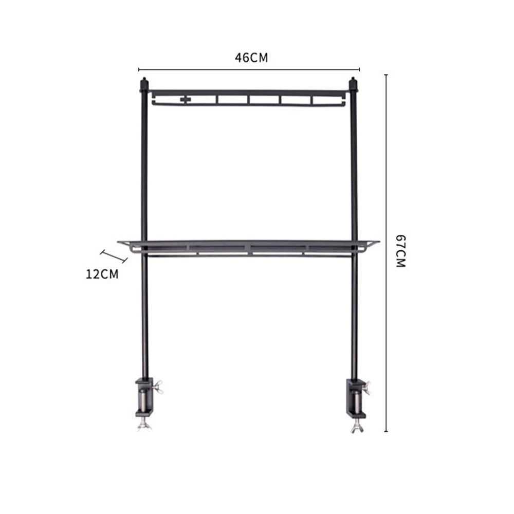 TARKA Lightweight Camping Storage Shelf - Aluminum Alloy Detachable Organizer Rack with Lantern Stand for Tableware and Outdoor Supplies