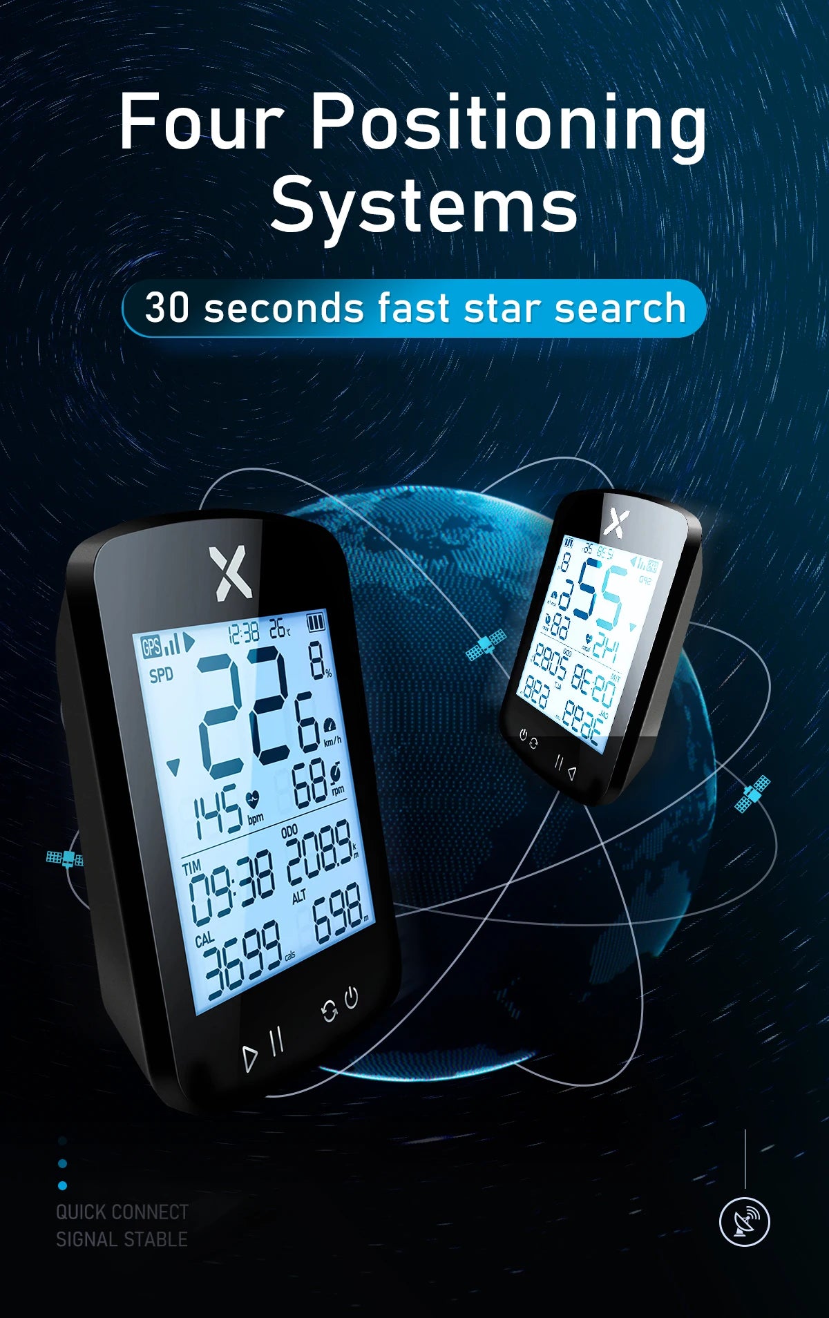 Xoss G+ G2 GPS Bike Computer, Wireless Cycling Speedometer & Odometer with ANT+ for Road & MTB