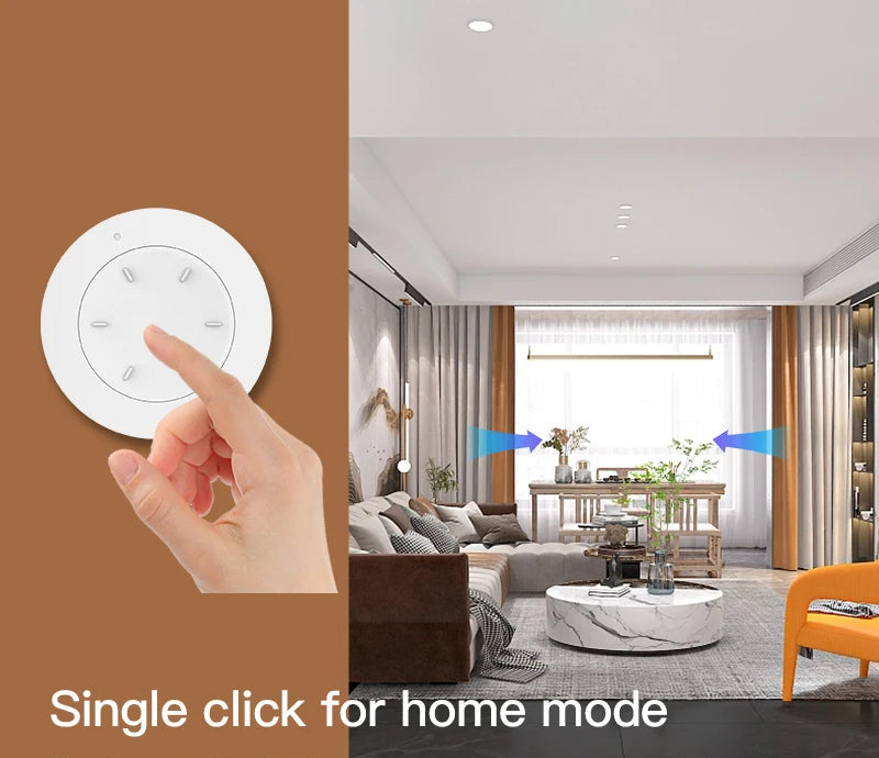 Tuya ZigBee Smart Rotating Knob Switch - DIY Wireless Scene Control, Dimmer Switch for Home Automation, Linkage Remote for Appliances