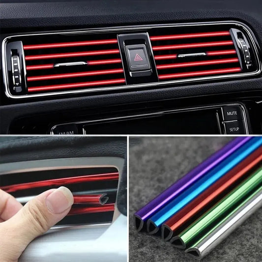 10PCS U-Shape Car Air Conditioner Vent Trim Strips - 20cm Decorative Moulding and Door Edge Protector