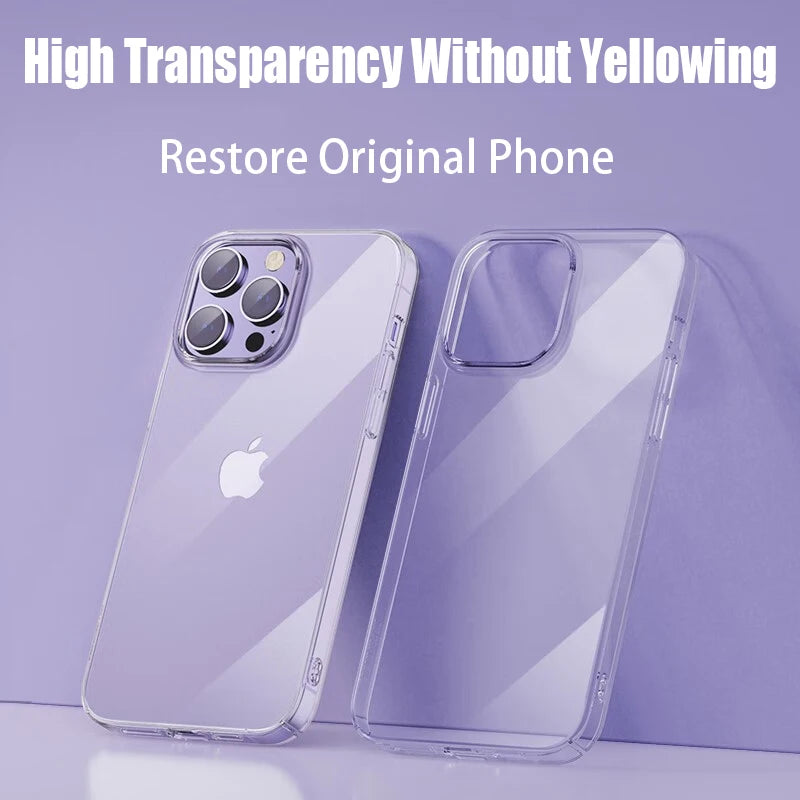 YXY·CF Clear TPU Silicone Phone Case for iPhone 15, 14, 13, 12, 11 & Pro Max | Soft Transparent Cover for iPhone X, XS Max, XR, 8, 7 Plus