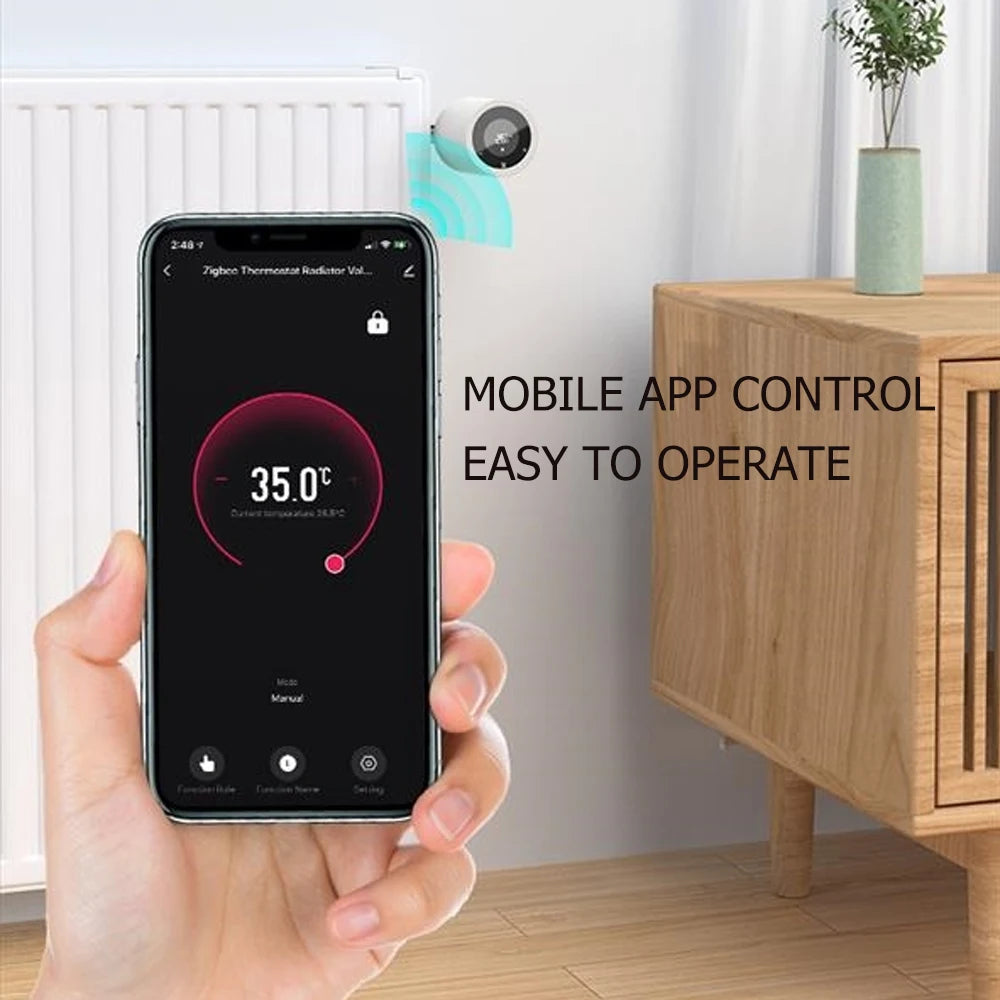 Tuya Smart ZigBee Radiator Actuator TRV Programmable Thermostatic Radiator Valve App Remote Temperature Controller Support Alexa