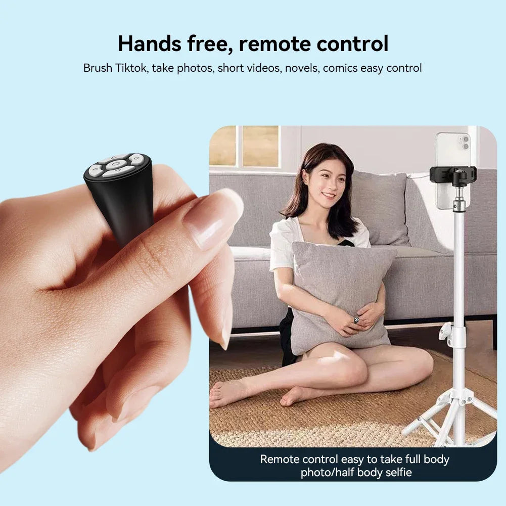 Scrolling Ring Wireless Finger Controller – Bluetooth-compatible ring for page turning, camera shutter, and media control; perfect for home, travel, or car use.