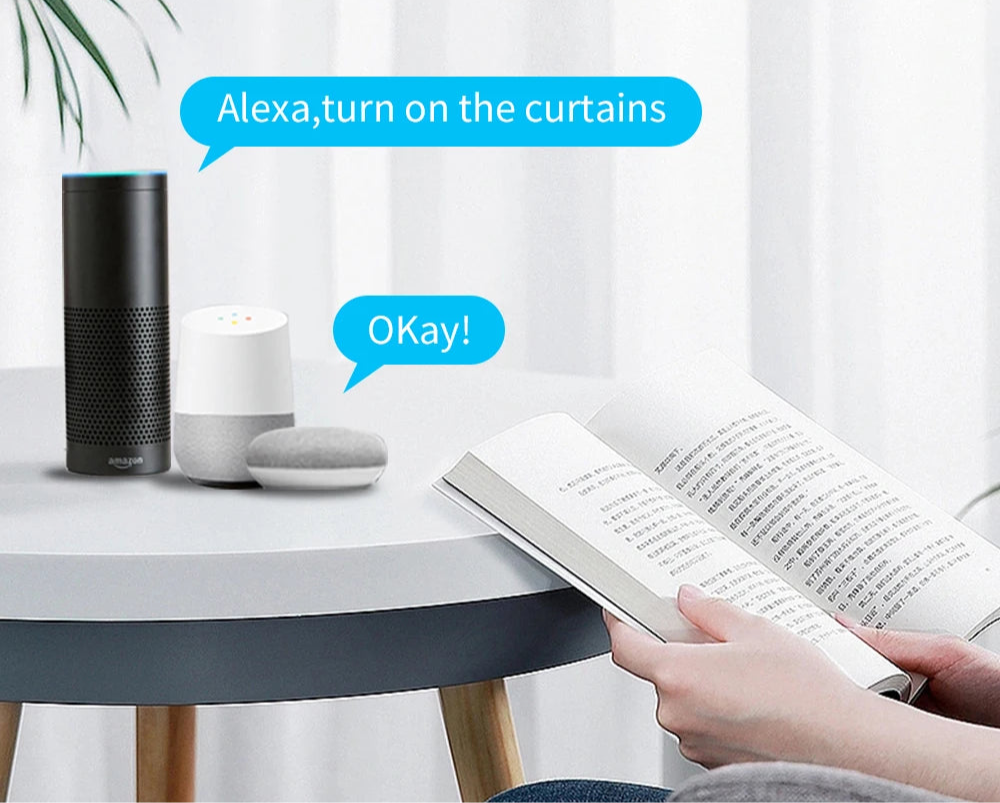 Smart Tuya WiFi/Zigbee Electric Curtain Motor with RF Remote - 22.5CM, App Control, Compatible with Alexa, Google Assistant, and SmartThings