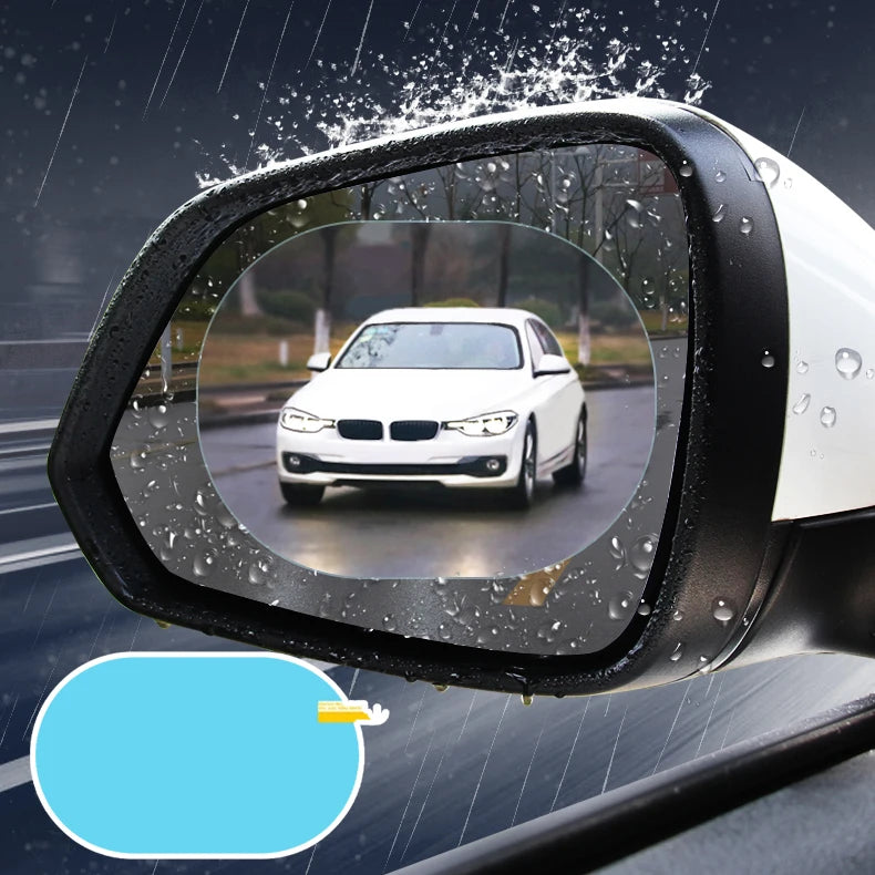 Rainproof Rearview Mirror Film - Anti-Fog, Waterproof Window Stickers for Car and Truck Glass - Safe Driving in Rain