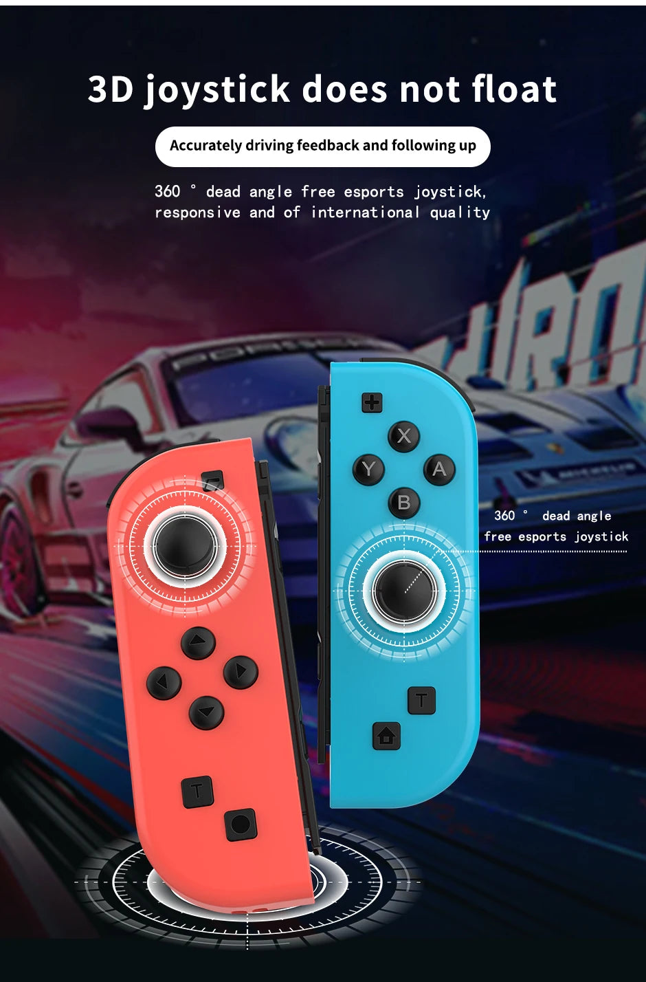 KEKEGAME Wireless Joypad Controller for Nintendo Switch – Joycons with Turbo & Wake-Up Features