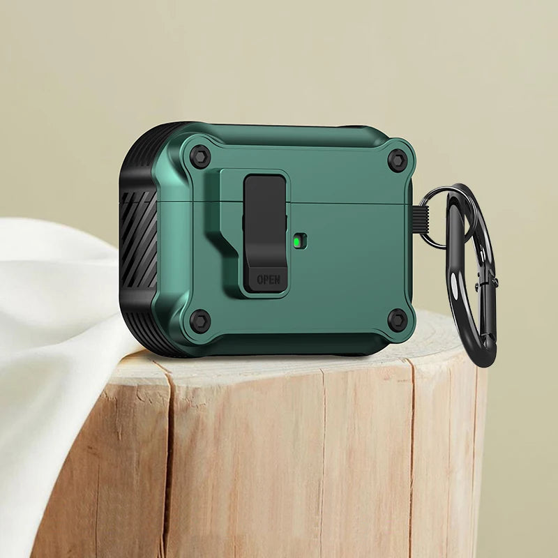 CASPTM Shockproof Security Lock Case for AirPods Pro 2nd Gen (2023) & AirPods 3 – Durable Protective Cover