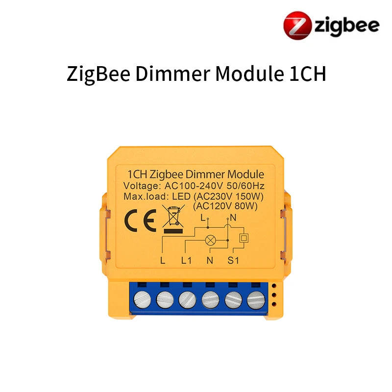 AVATTO Tuya WiFi/ZigBee Smart Dimmer Switch Module 1/2 Gang Dimmer Light Switch Module APP Remote Control For Alexa Google Home