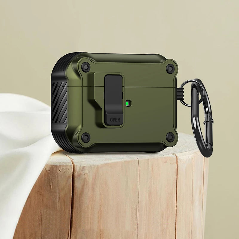 CASPTM Shockproof Security Lock Case for AirPods Pro 2nd Gen (2023) & AirPods 3 – Durable Protective Cover