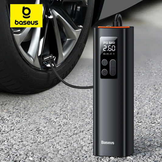 Baseus Mini Portable Air Compressor 12V, 150PSI Smart Digital Tire Inflator for Car, Bicycle, Boat, and More