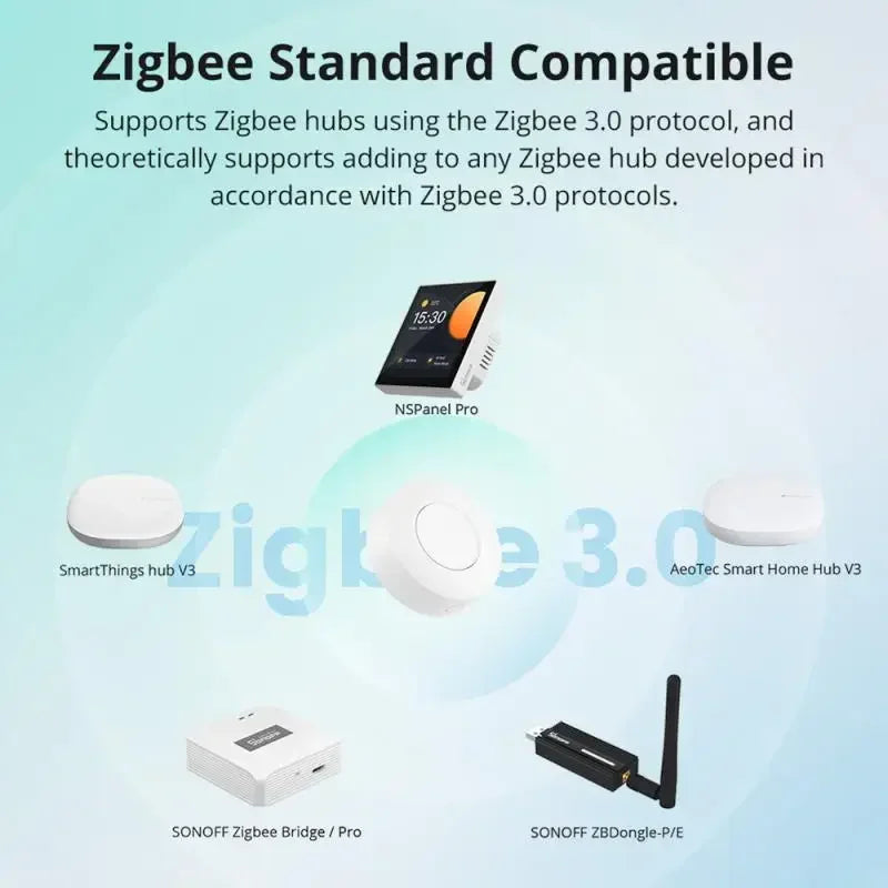 SONOFF SNZB-01P Smart Scene Button – Zigbee wireless button for eWeLink app, Alexa, and Home Assistant.