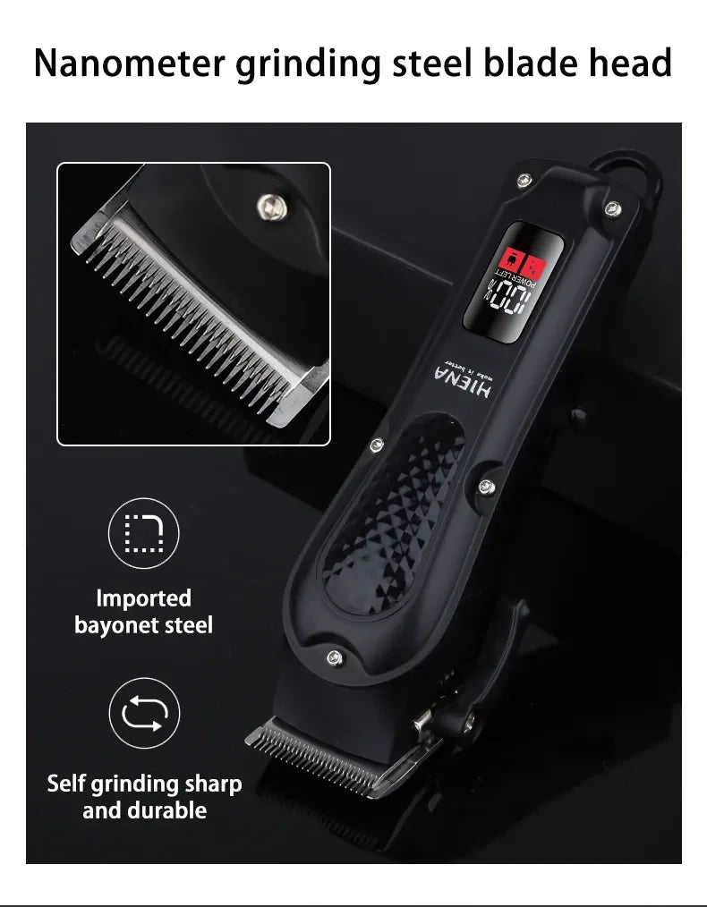 Hiena HYN-212 Cordless Electric Hair Clipper & Beard Trimmer, USB Rechargeable, Powerful Hair Cutting Tool for Men