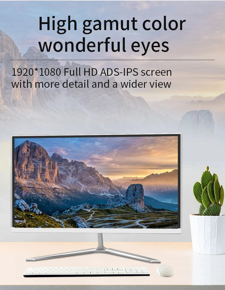 22 inch Office Win10 system All in one PC CPU I3 I5 I7 I9 DDR3 DDR4 RAM touchscreen all in one SSD HDD AIO desktop computer game