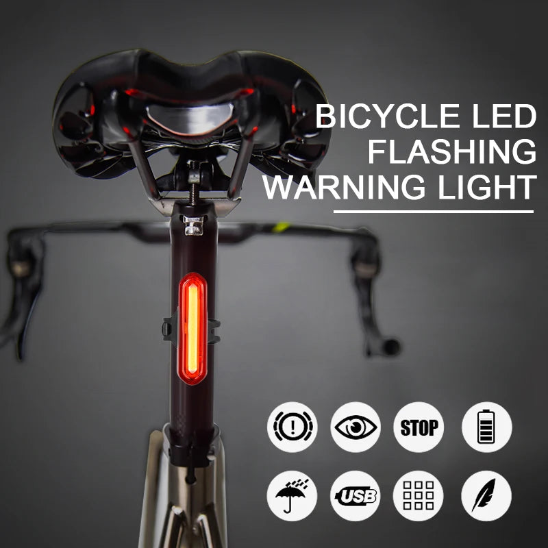 USB Rechargeable LED Bike Tail Light - Ultra Bright Night Cycling Warning Light for Mountain & Road Bikes