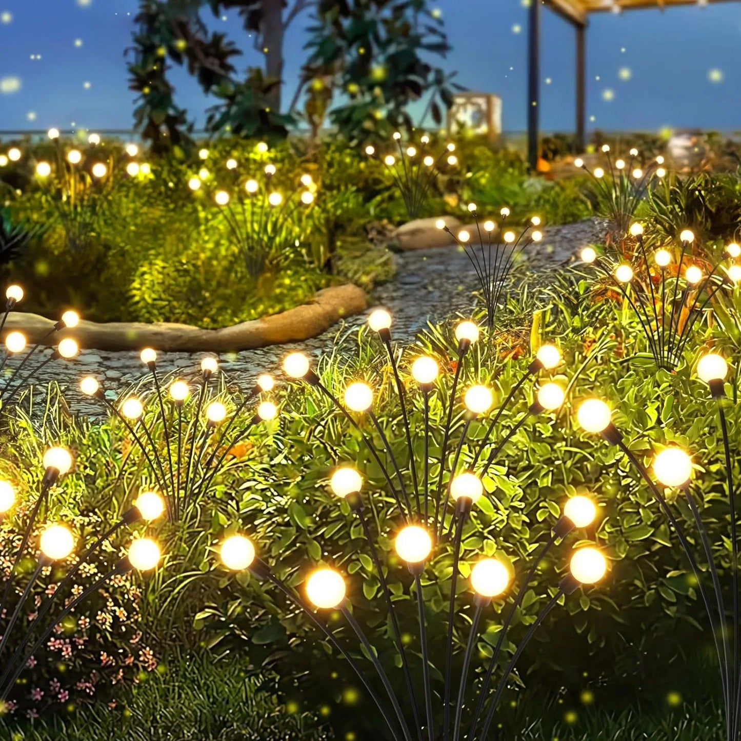 6/8/10 LED Solar Firefly Garden Lights - Outdoor Waterproof Swaying Solar Lights for Patio and Pathway Decoration