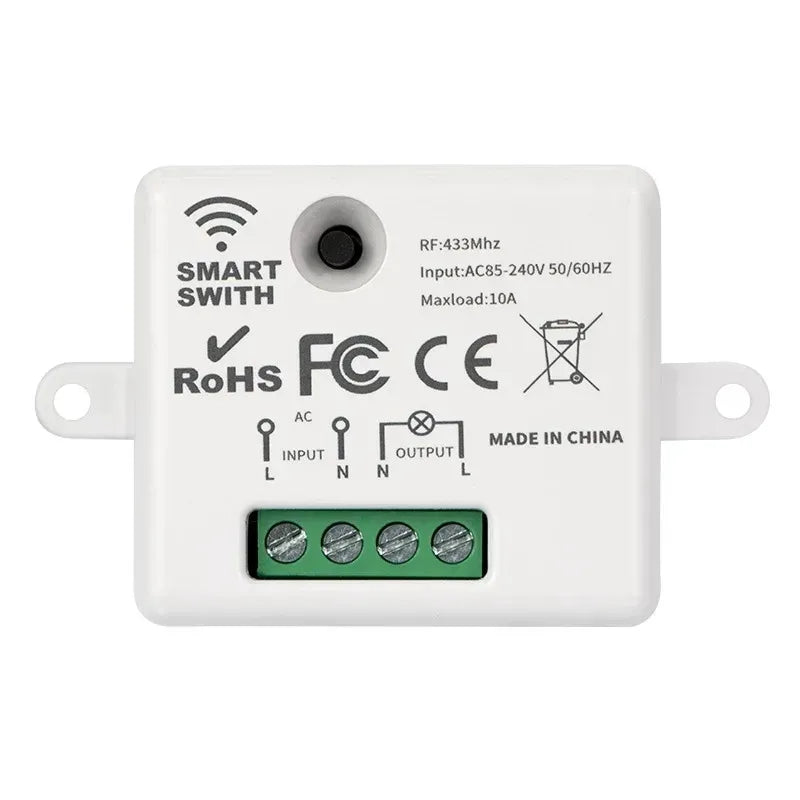 433Mhz Universal Wireless Remote Control Switch 110V 220V 10A Relay Mini Receiver Remote Control For Home Led Light Lamp