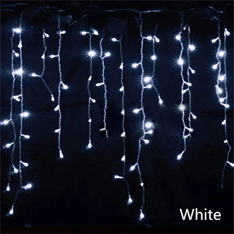 5M LED Waterfall Curtain String Lights - Outdoor Christmas Decoration for Christsmas 2024, Garden, Party, and Eaves (0.4-0.6m Droop)