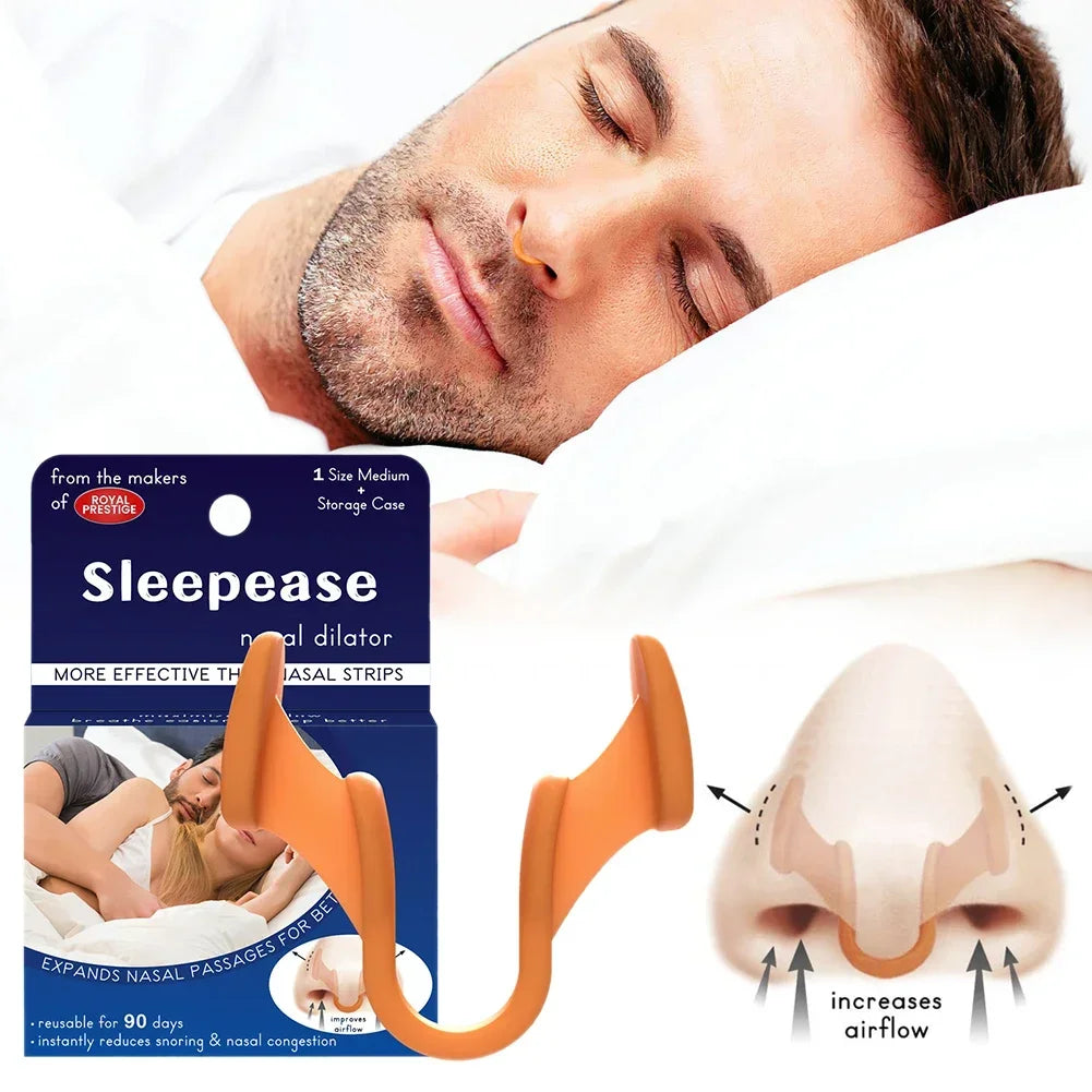 1pc Silicone Anti-Snoring Nose Clip - Nasal Dilator for Easy Breathing, Better Sleep, and Rhinitis Relief