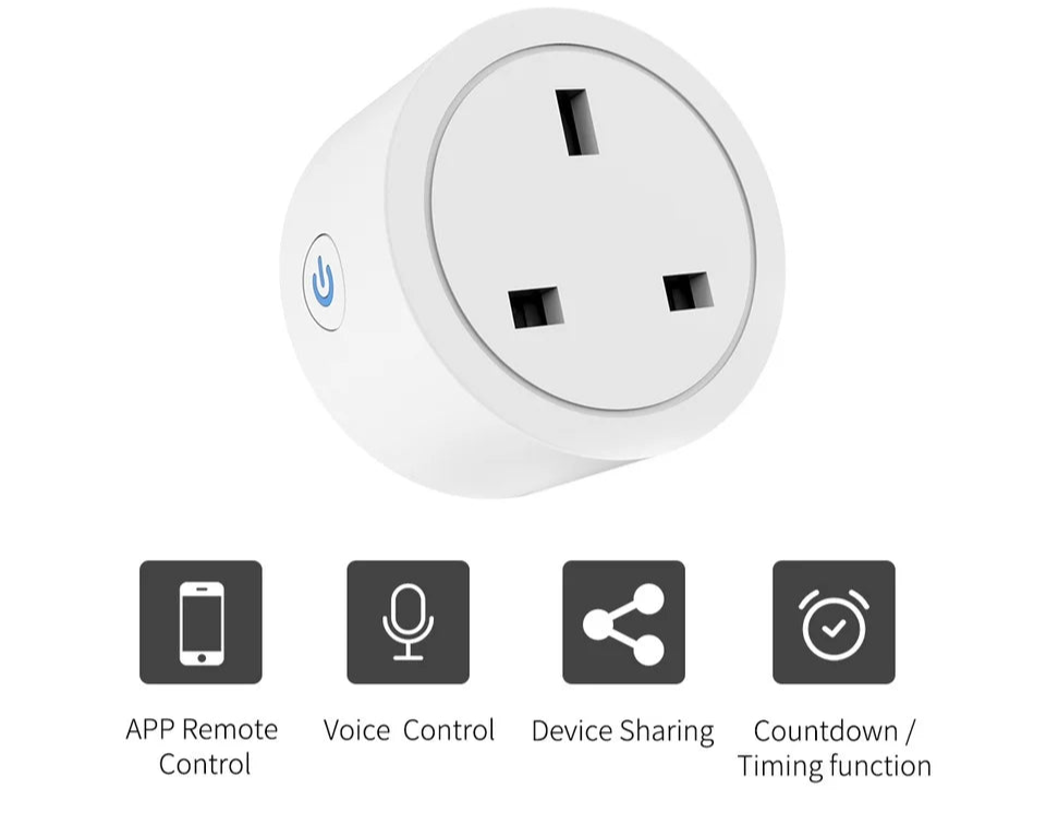 Cerhot Homekit 16A 3 Pin UK Smart Plug Wifi Plug Adapter Smart Home With apple Siri Alexa Google Timer Function Power Outlet Set