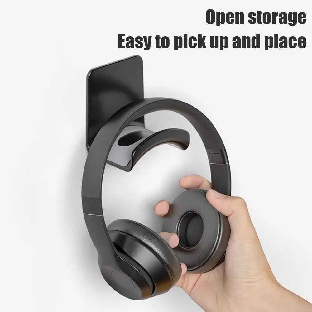 BUDI Universal Headphone Stand – Adhesive Wall Mount & Under-Desk Headset Holder for Gaming Earphones and Headsets